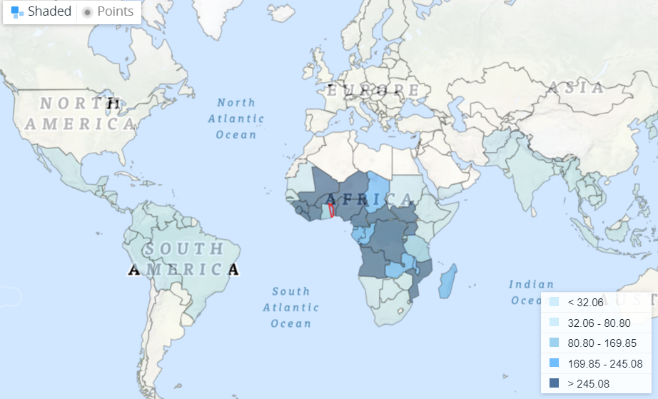 Malariainzidenz weltweit